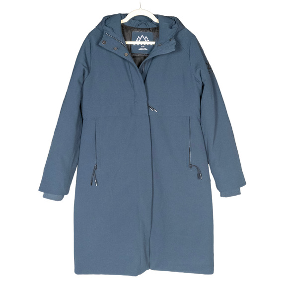 NORDEN Navy Blue Inga Maxi Parka Hooded Winter Jacket Coat Full Zip Womens Large - Picture 2 of 6